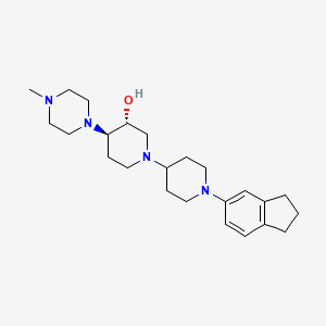 molecular formula C24H38N4O B6029516 (3R*,4R*)-1'-(2,3-dihydro-1H-inden-5-yl)-4-(4-methyl-1-piperazinyl)-1,4'-bipiperidin-3-ol 