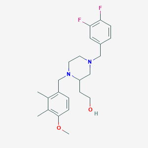 molecular formula C23H30F2N2O2 B6029520 2-[4-(3,4-difluorobenzyl)-1-(4-methoxy-2,3-dimethylbenzyl)-2-piperazinyl]ethanol 