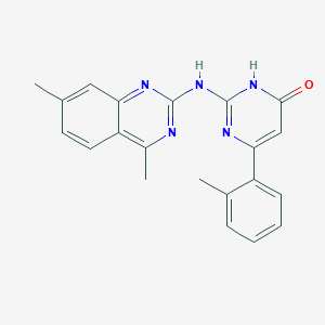 molecular formula C21H19N5O B6029527 2-[(4,7-dimethyl-2-quinazolinyl)amino]-6-(2-methylphenyl)-4(3H)-pyrimidinone 