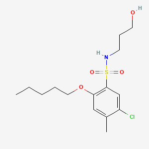 5-chloro-N-(3-hydroxypropyl)-4-methyl-2-(pentyloxy)benzenesulfonamide