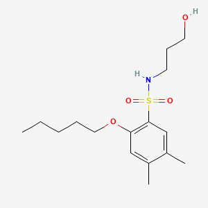 N-(3-hydroxypropyl)-4,5-dimethyl-2-(pentyloxy)benzenesulfonamide