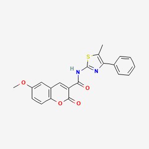 molecular formula C21H16N2O4S B6029567 6-methoxy-N-(5-methyl-4-phenyl-1,3-thiazol-2-yl)-2-oxo-2H-chromene-3-carboxamide 