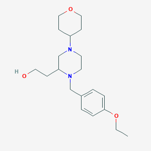 molecular formula C20H32N2O3 B6029680 2-[1-(4-ethoxybenzyl)-4-(tetrahydro-2H-pyran-4-yl)-2-piperazinyl]ethanol 