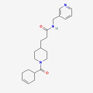 molecular formula C21H29N3O2 B6029699 3-[1-(3-cyclohexen-1-ylcarbonyl)-4-piperidinyl]-N-(3-pyridinylmethyl)propanamide 