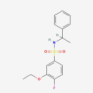 3-ethoxy-4-fluoro-N-(1-phenylethyl)benzenesulfonamide