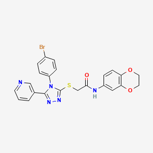 molecular formula C23H18BrN5O3S B6029711 2-{[4-(4-bromophenyl)-5-(3-pyridinyl)-4H-1,2,4-triazol-3-yl]thio}-N-(2,3-dihydro-1,4-benzodioxin-6-yl)acetamide CAS No. 477329-24-1