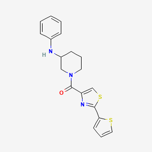 molecular formula C19H19N3OS2 B6029719 N-phenyl-1-{[2-(2-thienyl)-1,3-thiazol-4-yl]carbonyl}-3-piperidinamine 