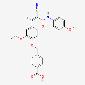 molecular formula C27H24N2O6 B6029738 4-[(4-{2-cyano-3-[(4-methoxyphenyl)amino]-3-oxo-1-propen-1-yl}-2-ethoxyphenoxy)methyl]benzoic acid 