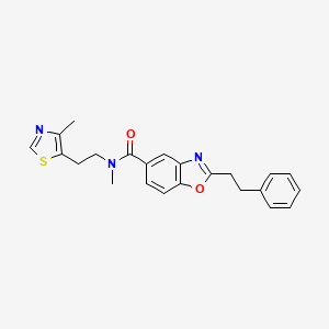 molecular formula C23H23N3O2S B6029739 N-methyl-N-[2-(4-methyl-1,3-thiazol-5-yl)ethyl]-2-(2-phenylethyl)-1,3-benzoxazole-5-carboxamide 