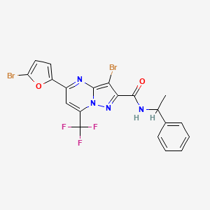 3-bromo-5-(5-bromo-2-furyl)-N-(1-phenylethyl)-7-(trifluoromethyl)pyrazolo[1,5-a]pyrimidine-2-carboxamide