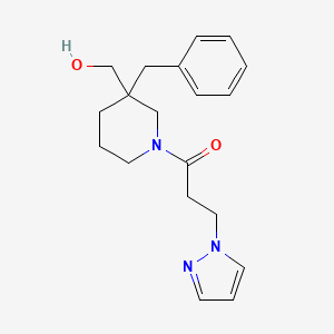 molecular formula C19H25N3O2 B6029805 {3-benzyl-1-[3-(1H-pyrazol-1-yl)propanoyl]-3-piperidinyl}methanol 