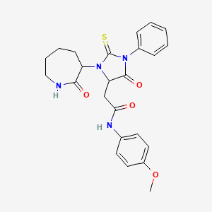 N-(4-methoxyphenyl)-2-[5-oxo-3-(2-oxo-3-azepanyl)-1-phenyl-2-thioxo-4-imidazolidinyl]acetamide