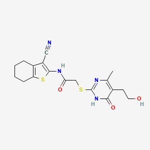 N-(3-cyano-4,5,6,7-tetrahydro-1-benzothien-2-yl)-2-{[5-(2-hydroxyethyl)-4-methyl-6-oxo-1,6-dihydro-2-pyrimidinyl]thio}acetamide