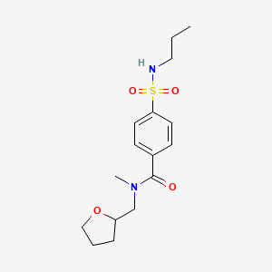 molecular formula C16H24N2O4S B6029828 N-methyl-4-[(propylamino)sulfonyl]-N-(tetrahydro-2-furanylmethyl)benzamide 