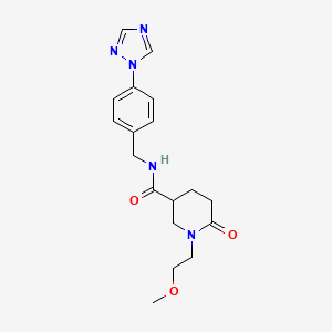 1-(2-methoxyethyl)-6-oxo-N-[4-(1H-1,2,4-triazol-1-yl)benzyl]-3-piperidinecarboxamide