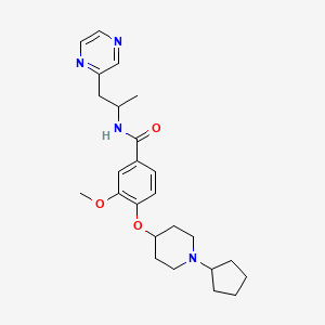 4-[(1-cyclopentyl-4-piperidinyl)oxy]-3-methoxy-N-[1-methyl-2-(2-pyrazinyl)ethyl]benzamide