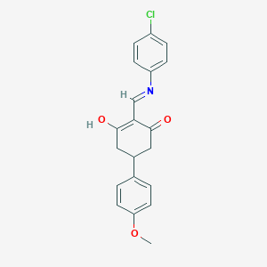 molecular formula C20H18ClNO3 B6029844 2-{[(4-chlorophenyl)amino]methylene}-5-(4-methoxyphenyl)-1,3-cyclohexanedione 