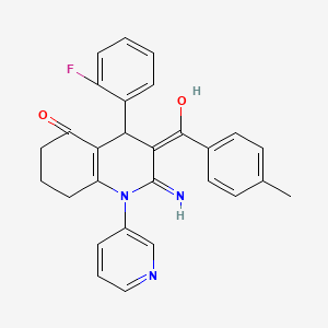 2-amino-4-(2-fluorophenyl)-3-(4-methylbenzoyl)-1-(3-pyridinyl)-4,6,7,8-tetrahydro-5(1H)-quinolinone