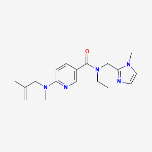 molecular formula C18H25N5O B6029871 N-ethyl-N-[(1-methyl-1H-imidazol-2-yl)methyl]-6-[methyl(2-methyl-2-propen-1-yl)amino]nicotinamide 