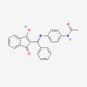 molecular formula C24H18N2O3 B6029916 N-(4-{[(1,3-dioxo-1,3-dihydro-2H-inden-2-ylidene)(phenyl)methyl]amino}phenyl)acetamide 