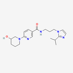 molecular formula C20H29N5O2 B6029962 6-(3-hydroxy-1-piperidinyl)-N-[3-(2-isopropyl-1H-imidazol-1-yl)propyl]nicotinamide 