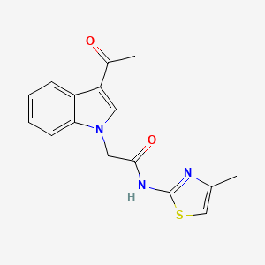 molecular formula C16H15N3O2S B6029968 2-(3-acetyl-1H-indol-1-yl)-N-(4-methyl-1,3-thiazol-2-yl)acetamide 