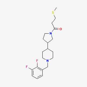 molecular formula C20H28F2N2OS B6030010 1-(2,3-difluorobenzyl)-4-{1-[3-(methylthio)propanoyl]-3-pyrrolidinyl}piperidine 