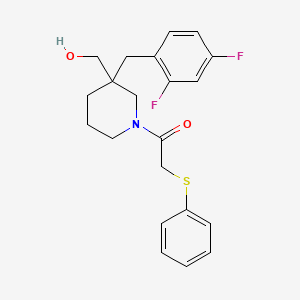 molecular formula C21H23F2NO2S B6030018 {3-(2,4-difluorobenzyl)-1-[(phenylthio)acetyl]-3-piperidinyl}methanol 