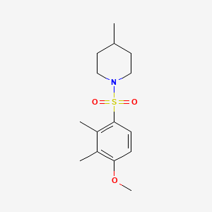 molecular formula C15H23NO3S B603003 1-[(4-Methoxy-2,3-dimethylphenyl)sulfonyl]-4-methylpiperidine CAS No. 1206105-88-5