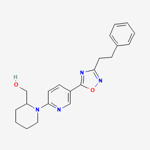 molecular formula C21H24N4O2 B6030037 (1-{5-[3-(2-phenylethyl)-1,2,4-oxadiazol-5-yl]-2-pyridinyl}-2-piperidinyl)methanol 