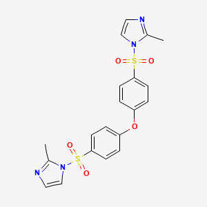 molecular formula C20H18N4O5S2 B603004 bis{4-[(2-methyl-1H-imidazol-1-yl)sulfonyl]phenyl} ether CAS No. 1206129-80-7
