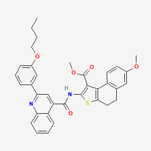 molecular formula C35H32N2O5S B6030042 methyl 2-({[2-(3-butoxyphenyl)-4-quinolinyl]carbonyl}amino)-7-methoxy-4,5-dihydronaphtho[2,1-b]thiophene-1-carboxylate 