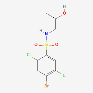 molecular formula C9H10BrCl2NO3S B603005 4-bromo-2,5-dichloro-N-(2-hydroxypropyl)benzenesulfonamide CAS No. 1246822-42-3