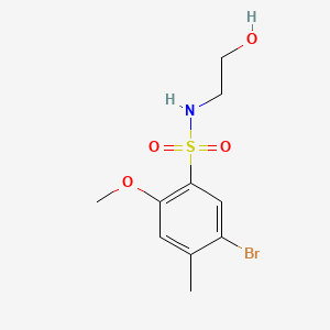 molecular formula C10H14BrNO4S B603007 5-bromo-N-(2-hydroxyethyl)-2-methoxy-4-methylbenzenesulfonamide CAS No. 1206104-84-8
