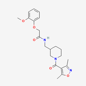 molecular formula C21H27N3O5 B6030103 N-({1-[(3,5-dimethyl-4-isoxazolyl)carbonyl]-3-piperidinyl}methyl)-2-(2-methoxyphenoxy)acetamide 