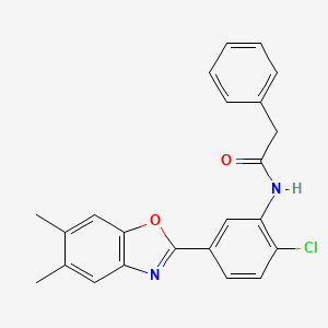 N-[2-chloro-5-(5,6-dimethyl-1,3-benzoxazol-2-yl)phenyl]-2-phenylacetamide