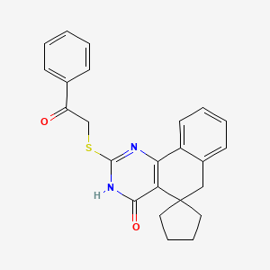 2-[(2-oxo-2-phenylethyl)thio]-3H-spiro[benzo[h]quinazoline-5,1'-cyclopentan]-4(6H)-one