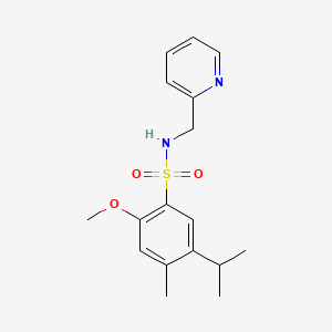 molecular formula C17H22N2O3S B603016 5-isopropyl-2-methoxy-4-methyl-N-(2-pyridinylmethyl)benzenesulfonamide CAS No. 1206138-53-5