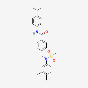 molecular formula C26H30N2O3S B6030185 4-{[(3,4-dimethylphenyl)(methylsulfonyl)amino]methyl}-N-(4-isopropylphenyl)benzamide 