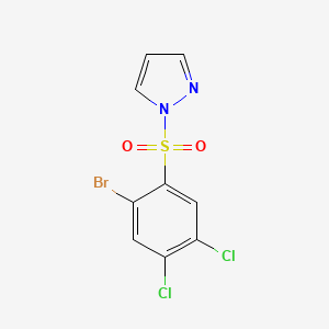molecular formula C9H5BrCl2N2O2S B603020 1-(2-bromo-4,5-dichlorobenzenesulfonyl)-1H-pyrazole CAS No. 1808749-02-1