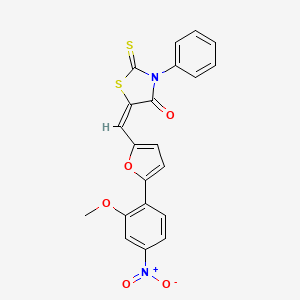 5-{[5-(2-methoxy-4-nitrophenyl)-2-furyl]methylene}-3-phenyl-2-thioxo-1,3-thiazolidin-4-one