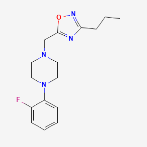 molecular formula C16H21FN4O B6030247 1-(2-fluorophenyl)-4-[(3-propyl-1,2,4-oxadiazol-5-yl)methyl]piperazine 