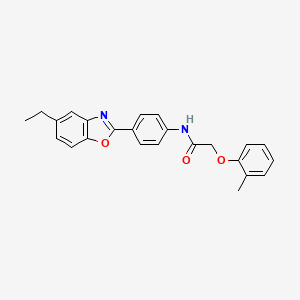 molecular formula C24H22N2O3 B6030250 N-[4-(5-ethyl-1,3-benzoxazol-2-yl)phenyl]-2-(2-methylphenoxy)acetamide 