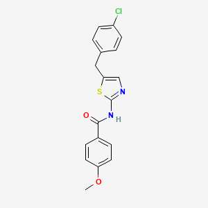 molecular formula C18H15ClN2O2S B6030284 N-[5-(4-chlorobenzyl)-1,3-thiazol-2-yl]-4-methoxybenzamide 