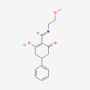 molecular formula C16H19NO3 B6030289 2-{[(2-methoxyethyl)amino]methylene}-5-phenyl-1,3-cyclohexanedione 