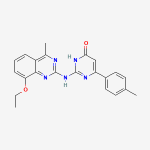 molecular formula C22H21N5O2 B6030313 2-[(8-ethoxy-4-methyl-2-quinazolinyl)amino]-6-(4-methylphenyl)-4(3H)-pyrimidinone 