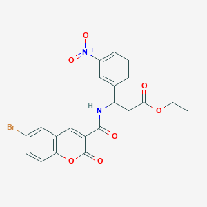 ethyl 3-{[(6-bromo-2-oxo-2H-chromen-3-yl)carbonyl]amino}-3-(3-nitrophenyl)propanoate