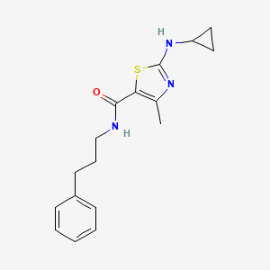 molecular formula C17H21N3OS B6030323 2-(cyclopropylamino)-4-methyl-N-(3-phenylpropyl)-1,3-thiazole-5-carboxamide 