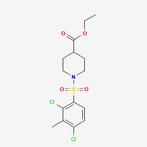molecular formula C15H19Cl2NO4S B603033 Ethyl 1-(2,4-dichloro-3-methylbenzenesulfonyl)piperidine-4-carboxylate CAS No. 1206106-45-7