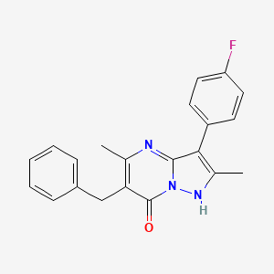 molecular formula C21H18FN3O B6030331 6-benzyl-3-(4-fluorophenyl)-2,5-dimethylpyrazolo[1,5-a]pyrimidin-7(4H)-one 